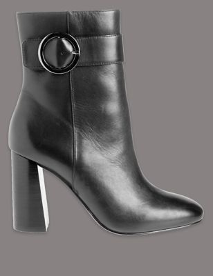 Leather High Ring Ankle Boots with Insolia&reg;